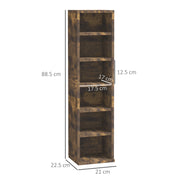 Set of 2 Tall CD Storage Racks with 102 Capacity for Home or Office Use Mid Brown