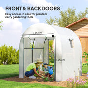 White 180 x 180cm Walk-In Polytunnel Greenhouse for Plants and Vegetables by Outsunny
