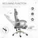 Image of a grey Office Chair With Headrest and Lumbar Support. This ergonomic office chair features lumbar support, a removeable neck pillow, padded arms, extendable footrest, swivel wheels, height adjustable, reclining backrest. It's the perfect chair for ensuring comfort during long work hours and is ideal for home or office.