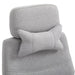 Image of a grey Office Chair With Headrest and Lumbar Support. This ergonomic office chair features lumbar support, a removeable neck pillow, padded arms, extendable footrest, swivel wheels, height adjustable, reclining backrest. It's the perfect chair for ensuring comfort during long work hours and is ideal for home or office.