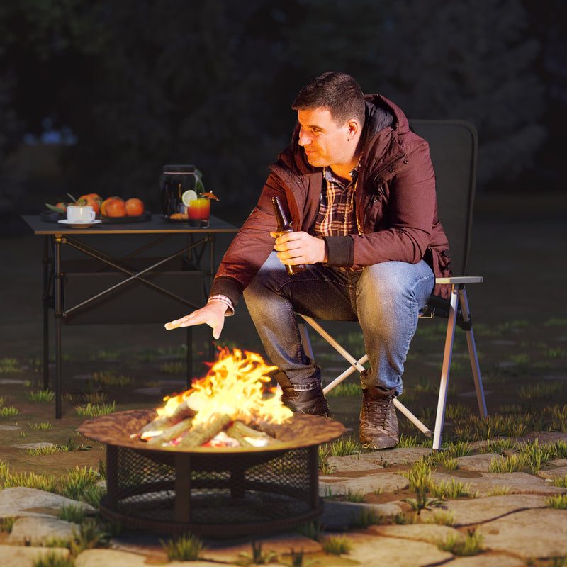 Adjustable Folding Camping Chair with Padded Seat and Backrest Support Black