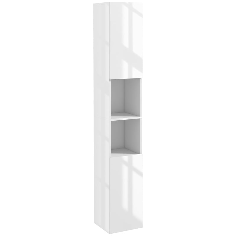 Tall Freestanding Bathroom Storage Cabinet With Adjustable Shelves And Doors, White