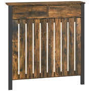 Rustic Wooden Radiator Cover with Black Metal Frame 93 x 88.5cm by HOMCOM