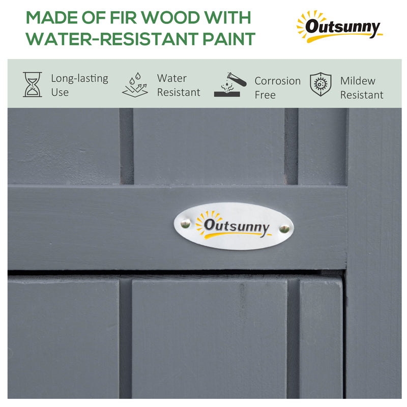 Grey Garden Storage Shed with Shelves and Tilt Roof Ideal for Tools and Outdoor Gear