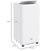 12000 BTU Portable Air Conditioner with Dehumidifier and Timer for Rooms Up to 35m² White