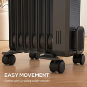 Image of a Oil Filled Electric Radiator 1500W 7 Fin - Grey