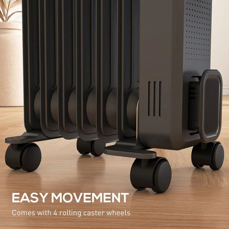 Image of a Oil Filled Electric Radiator 1500W 7 Fin - Grey