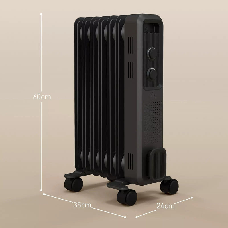 Image of a Oil Filled Electric Radiator 1500W 7 Fin - Grey