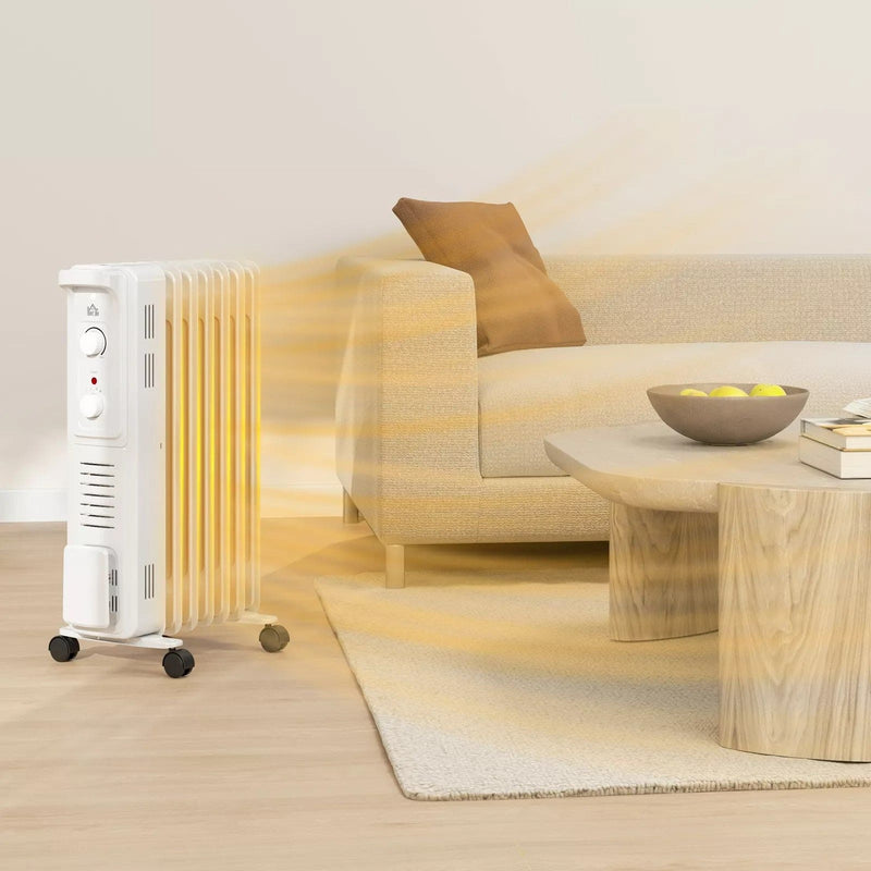 Image of a Oil Filled Electric Radiator 1500W 7 Fin - White