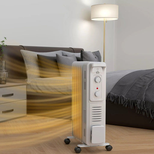 Image of a Oil Filled Electric Radiator 1500W 7 Fin - White
