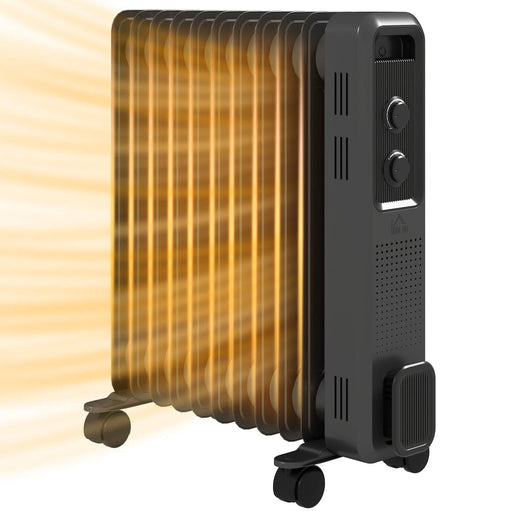 Image of an Oil Filled Electric Radiator 2500W 11 Fin - Grey