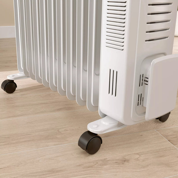 Oil Filled Electric Radiator 2500W 11 Fin - White