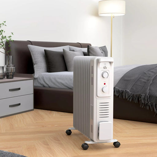 Oil Filled Electric Radiator 2500W 11 Fin - White