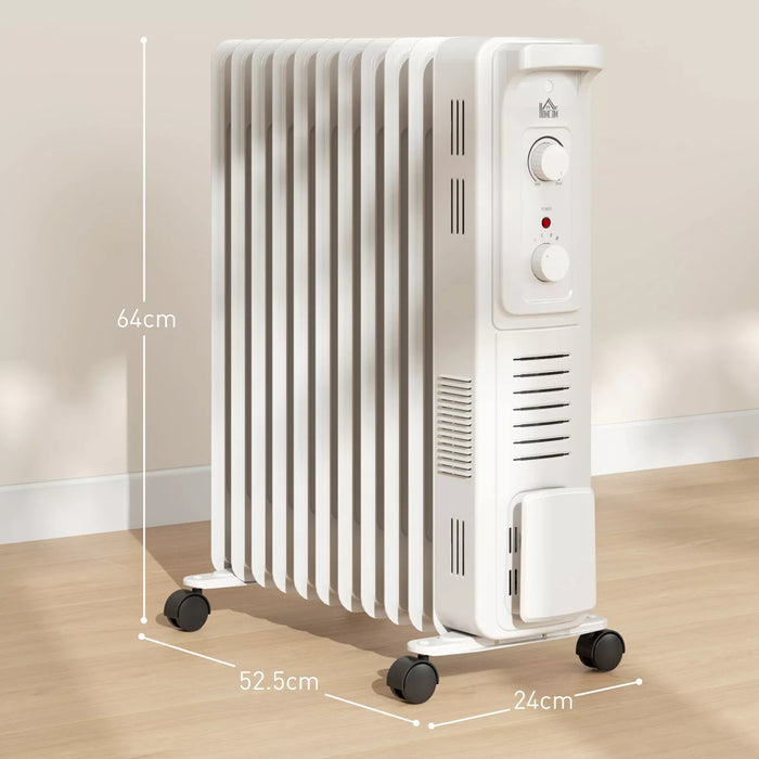 Oil Filled Electric Radiator 2500W 11 Fin - White
