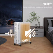 Oil Filled Electric Radiator 2500W 11 Fin - White