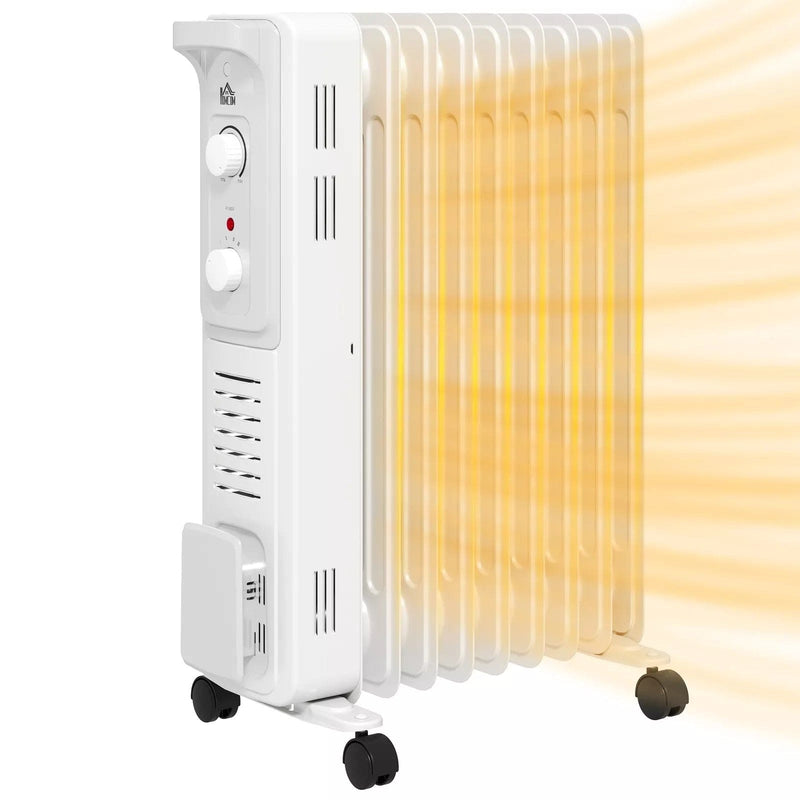 Image of an Oil Filled Electric Radiator 2Kw 9 Fin - White