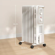 Image of an Oil Filled Electric Radiator 2Kw 9 Fin - White