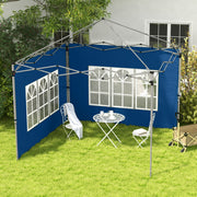 Set of 2 Blue 3m Gazebo Side Panels Water Resistant UV Protection by Outsunny