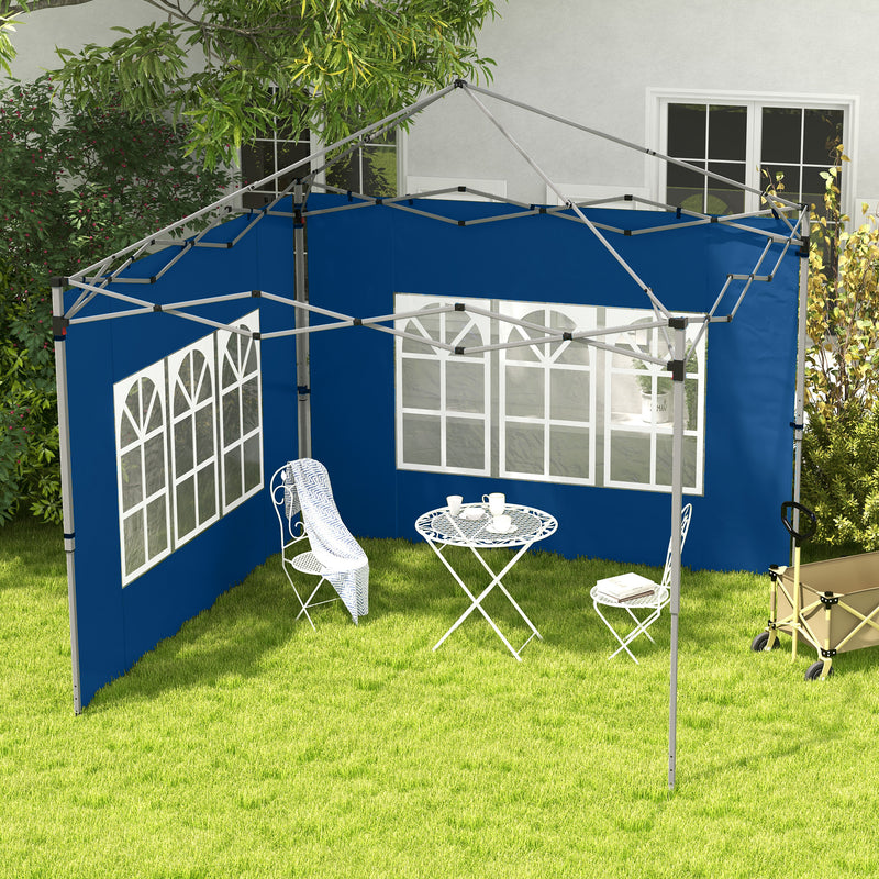 Set of 2 Blue 3m Gazebo Side Panels Water Resistant UV Protection by Outsunny