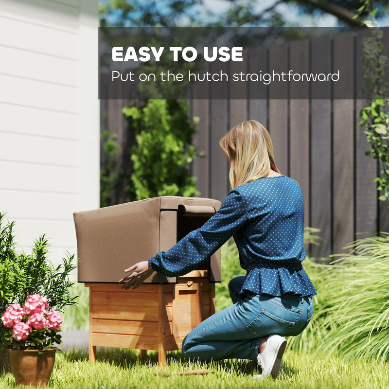 Waterproof Rabbit Hutch Cover Fits X-D2-0047 and Similar Models Brown by PawHut