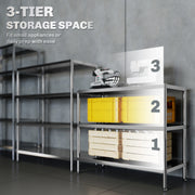 3 Tier Kitchen Bakers Rack With Adjustable Shelves For Small Spaces Storage Silver Tone