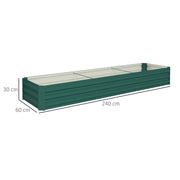 Galvanised Steel Raised Garden Bed 60 x 240cm With Open Bottom For Easy Drainage AOSOM