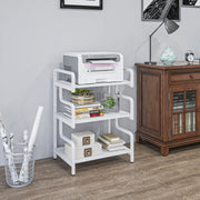 3 Tier Printer Stand with Storage Shelves for Home Office or Study Use, White