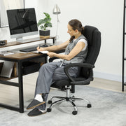 Ergonomic Swivel Office Chair With Linen Look Upholstery For Home Or Desk Use Black
