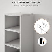 Tall Narrow Media Storage Tower for 204 CDs Ideal for Small Spaces, White