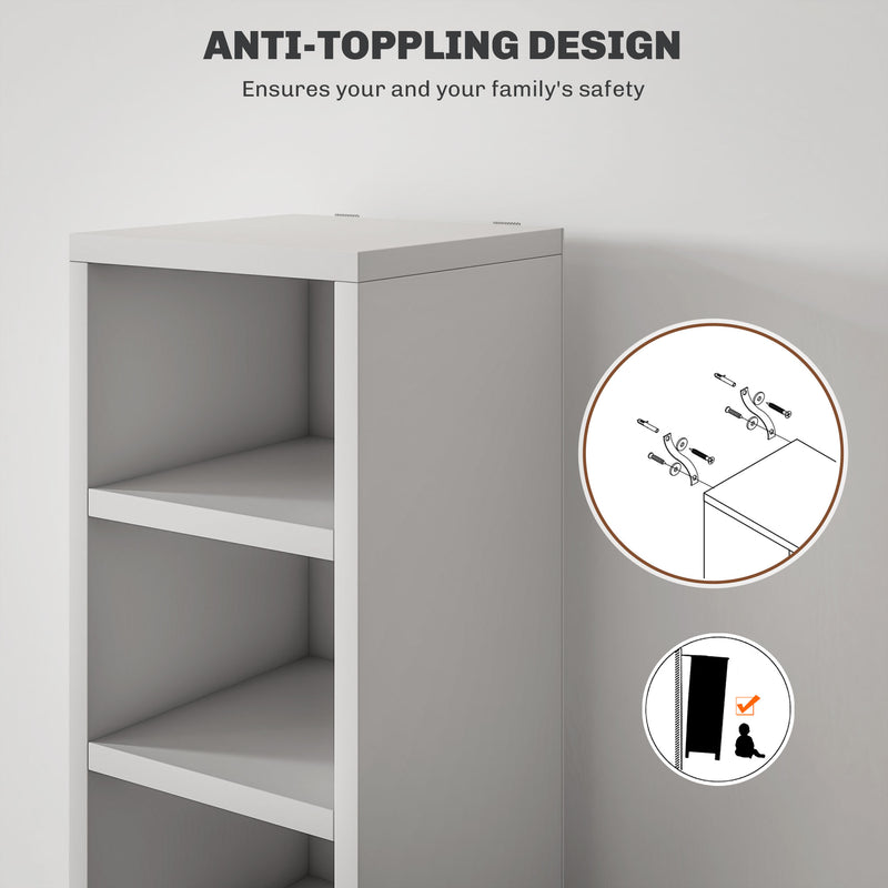 Tall Narrow Media Storage Tower for 204 CDs Ideal for Small Spaces, White