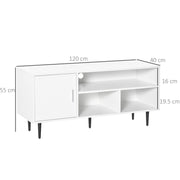 White TV Stand Cabinet for TVs up to 60 Inches with Storage Shelves by HOMCOM