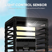 Solar Rattan Outdoor Lamp for Easy Automatic Garden Lighting Warm Glow Black Outsunny