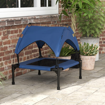 Cooling Raised Pet Bed with Breathable Mesh Ideal for Small and Medium Dogs Dark Blue