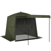 Pop Up Gazebo with Mesh Windows for Sun and Rain Shelter Easy Setup Outsunny