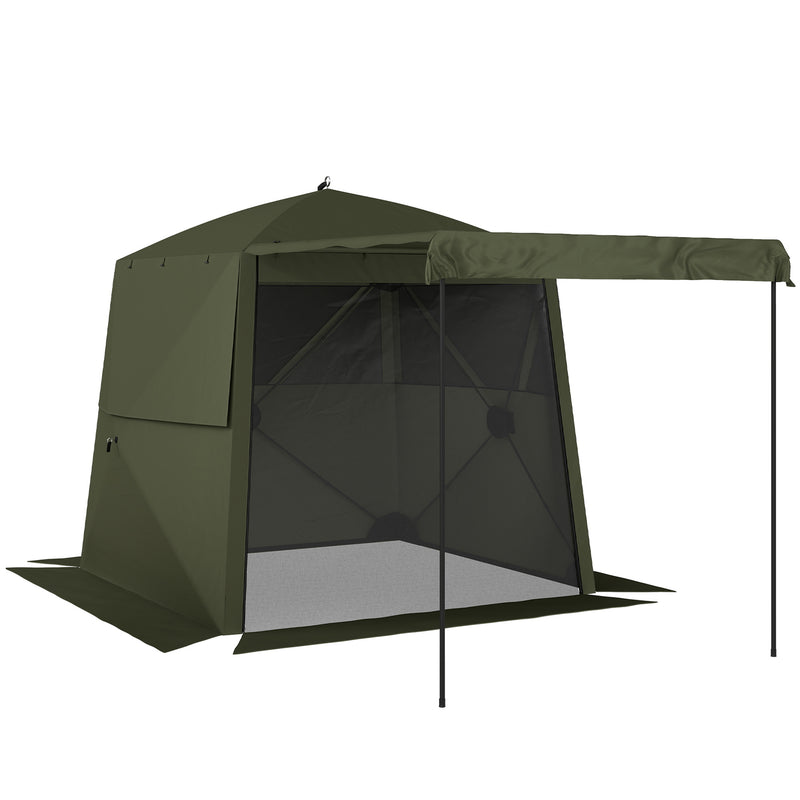 Pop Up Gazebo with Mesh Windows for Sun and Rain Shelter Easy Setup Outsunny