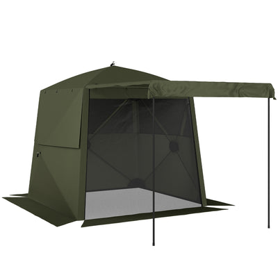 Pop Up Gazebo with Mesh Windows for Sun and Rain Shelter Easy Setup Outsunny