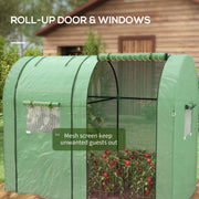 Portable Tomato Greenhouse With Roll Up Doors and Mesh Windows For Outdoor Growing Green