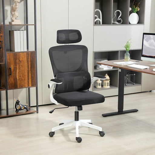 Ergonomic High Back Mesh Office Chair with Lumbar Support and Tilt for Home Use Black
