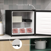 35L Mini Freezer Adjustable Temperature -24 to 14 Degrees Farenheit Silver by HOMCOM
