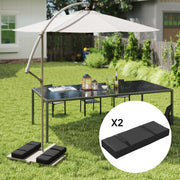 Black Parasol Base Weights Set of 2 Fillable 25kg Sandbags With Handles by Outsunny