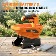Cordless Handheld Lawn Spreader for Even Seed Fertiliser or Salt Coverage Orange AOSOM