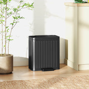 40L Dual Compartment Recycling Rubbish Bin With Soft Close Lid For Kitchen Use Black