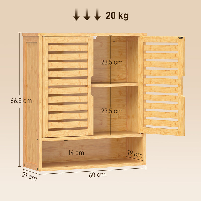 Bathroom Wall Cabinet with Adjustable Shelf and Open Storage for Organised Sinks Oak