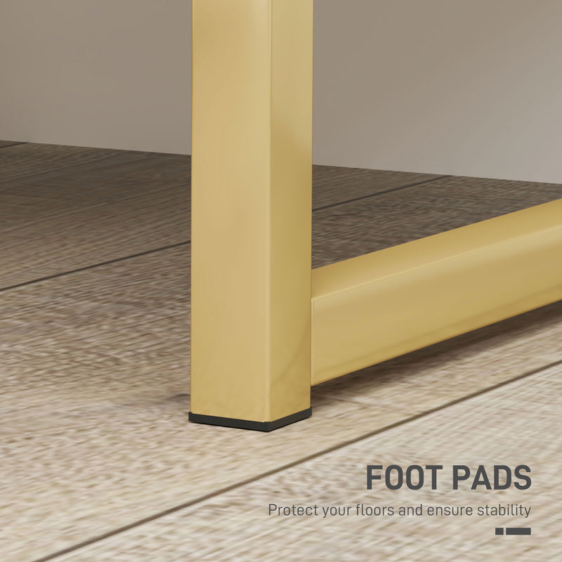 White 2 Drawer Bedside Table with Gold Legs Elegant Design by HOMCOM