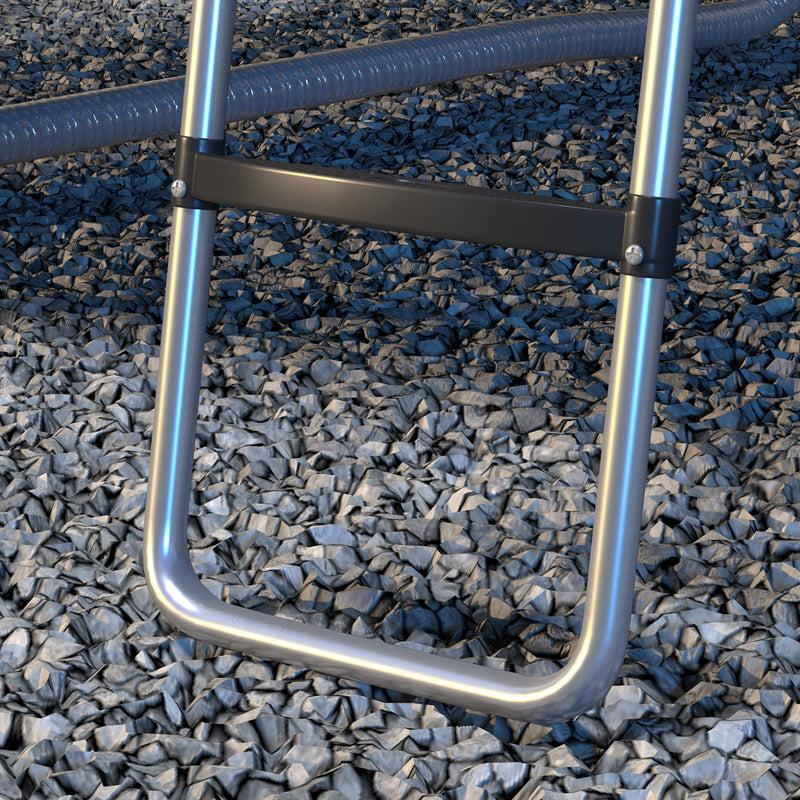 Galvanised Steel Trampoline Ladder 2 or 3 Steps Outdoor Accessory for 6ft to 16ft Trampolines by SPORTNOW AOSOM