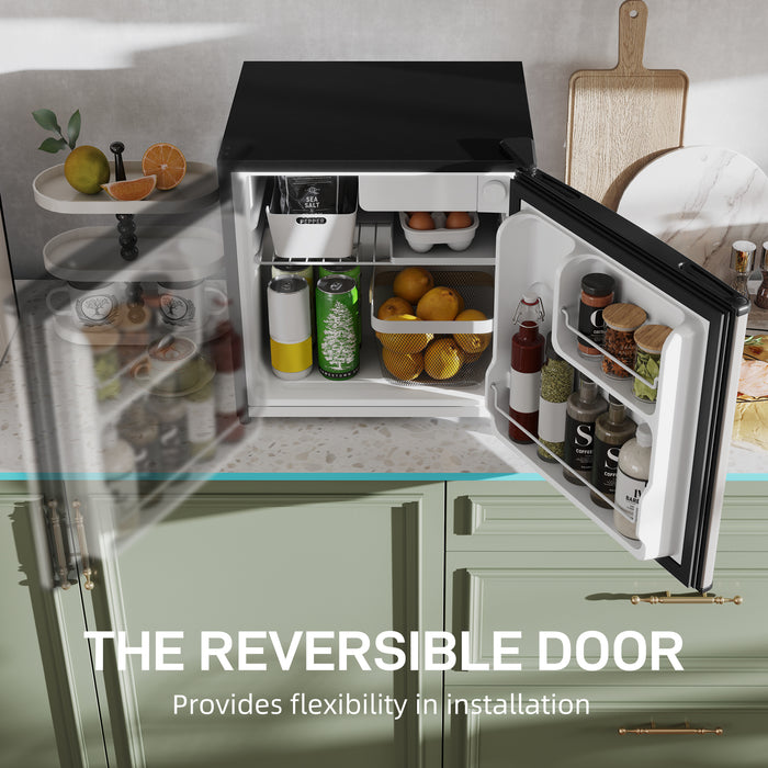 46L Table Top Mini Fridge With Ice Box Reversible Door Adjustable Temperature by HOMCOM
