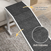 Pet Ramp for Dogs with Non Slip Carpet and Top Platform Ideal for Cars and Beds White and Grey AOSOM