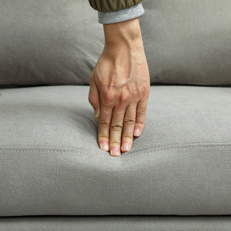 Light Grey Velvet Feel Two Seater Sofa Bed with Cushioned Backrest by HOMCOM