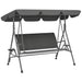 Grey 3 Seater Garden Swing Chair with Adjustable Canopy and Rattan Seat by Outsunny