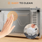 9L Mini Electric Oven with Adjustable Timer and Grill Ideal for Small Kitchens Silver